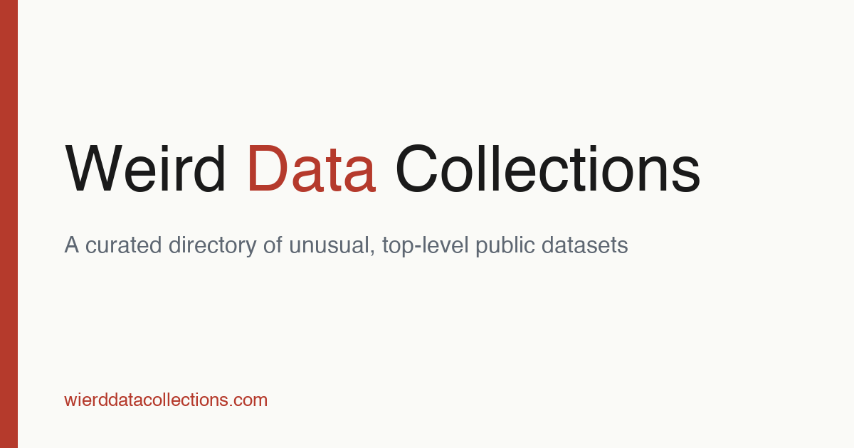 Weirdest Data Format Unusual Public Datasets — Curated Open Data Sources | Weird Data ...